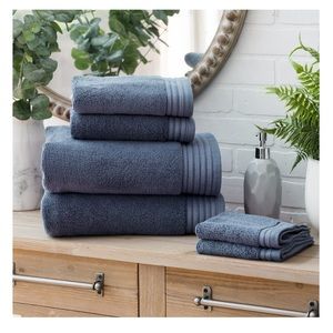 🆕 Egyptian Cotton Hand/Wash, 4Pc towel set. Blue Horizon
